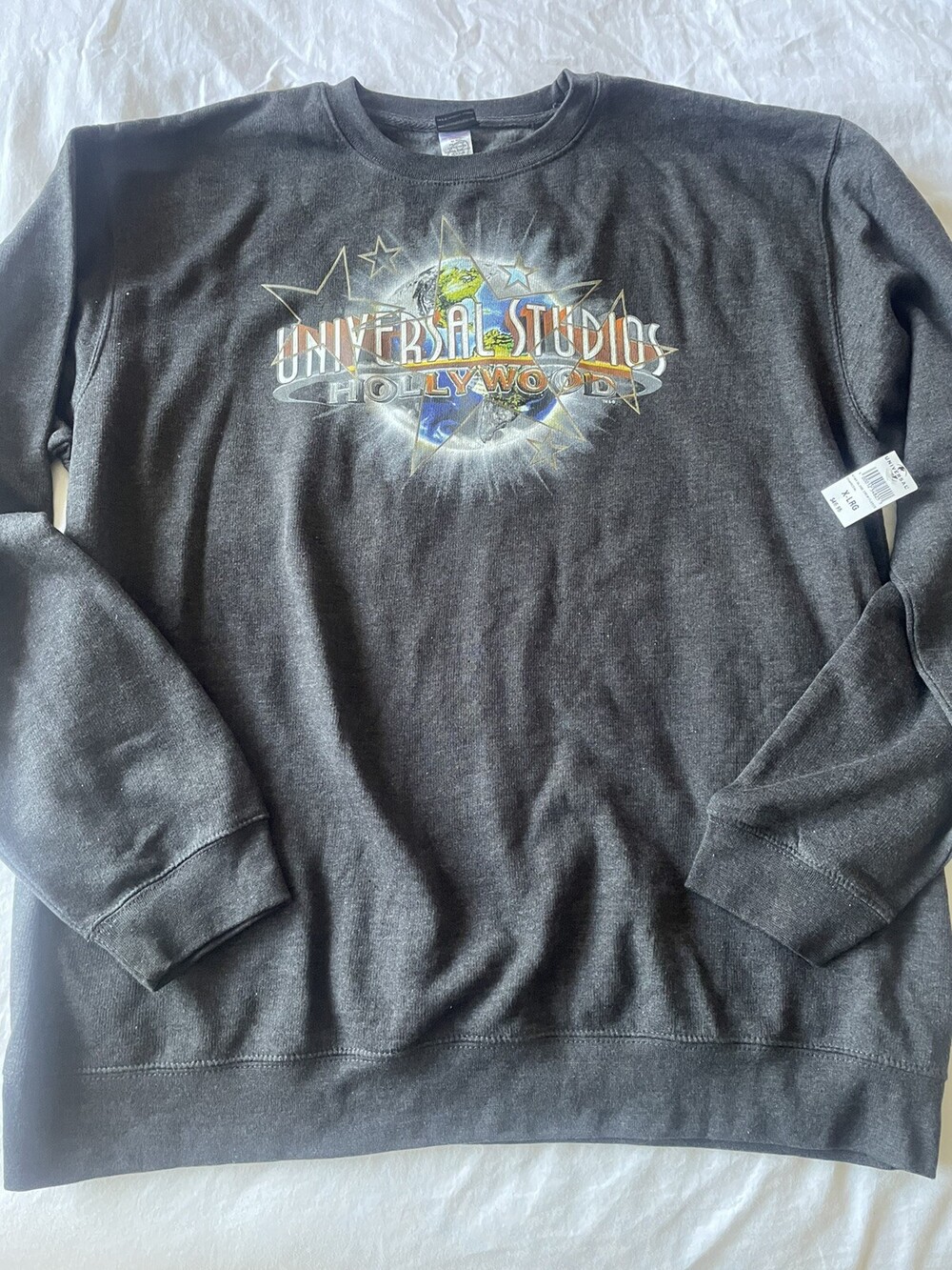 Universal Studios Hollywood XL Crewneck Sweater Sweatshirt Gray - New